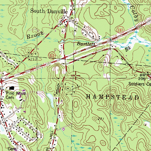 Topographic Map of Hampstead Village Preschool, NH