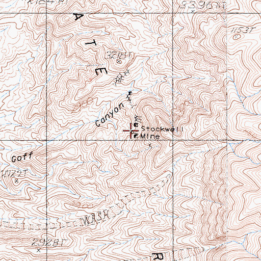 Topographic Map of Stockwell Mine, CA