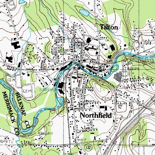 Topographic Map of Union Sanborn Preschool, NH
