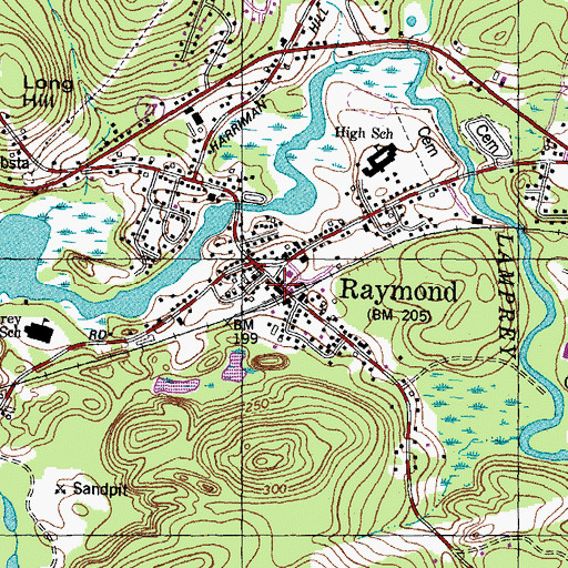 Topographic Map of Village Kindergarten School, NH