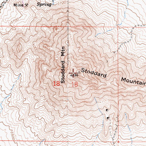 Topographic Map of Stoddard Mountain, CA