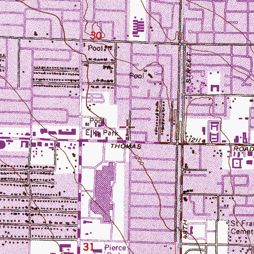 Topographic Map of Paradise View Mobile Home Park, AZ