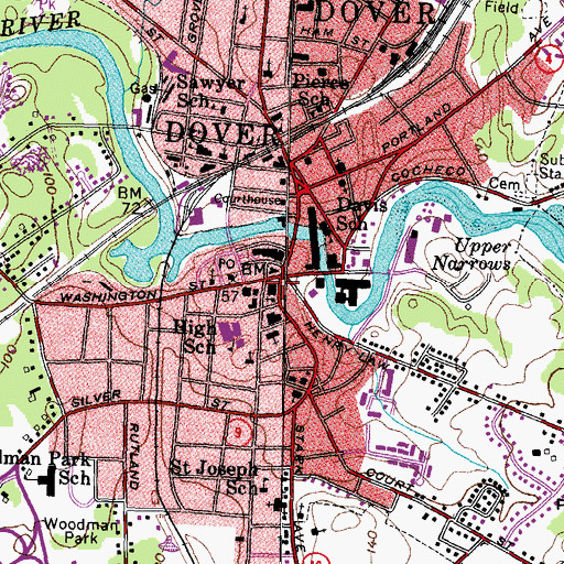 Topographic Map of Cocheco Falls Children's Center, NH