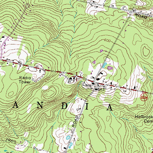 Topographic Map of Jesse Remington High School, NH