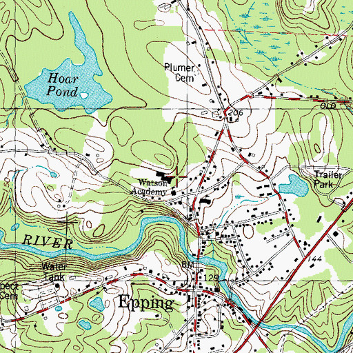 Topographic Map of Epping High School, NH