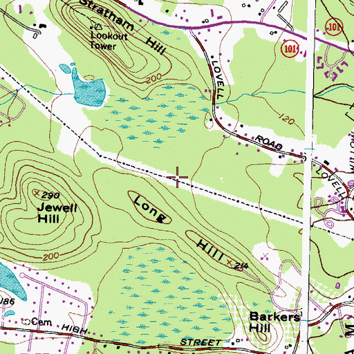 Topographic Map of Stratham Memorial Preschool, NH