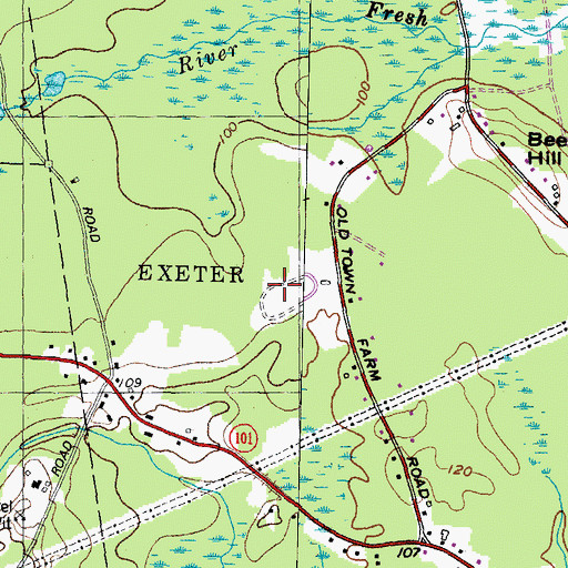 Topographic Map of Exeter High School, NH