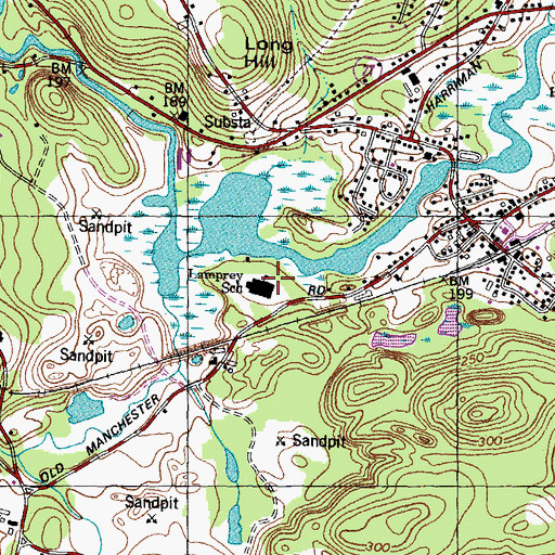 Topographic Map of Lamprey River Elementary School, NH