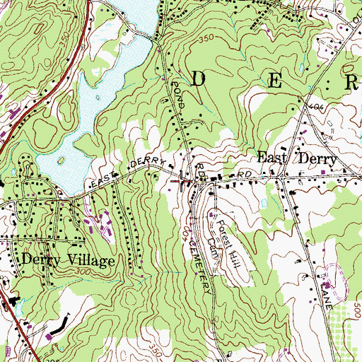 Topographic Map of Nutfield Cooperative School, NH