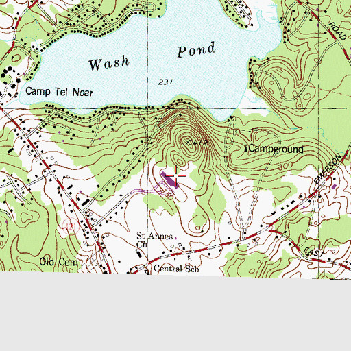 Topographic Map of Hampstead Middle School, NH