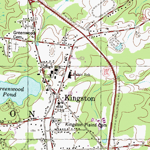 Topographic Map of Daniel J Bakie Preschool, NH