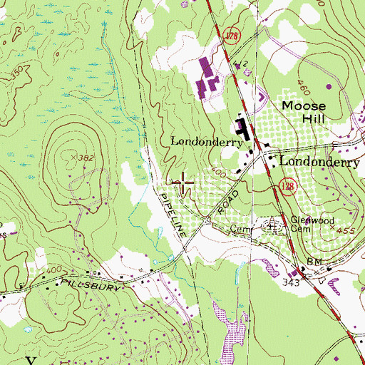 Topographic Map of Moose Hill School, NH