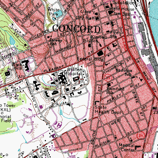 Topographic Map of Laurent Clerc Charter Academy, NH