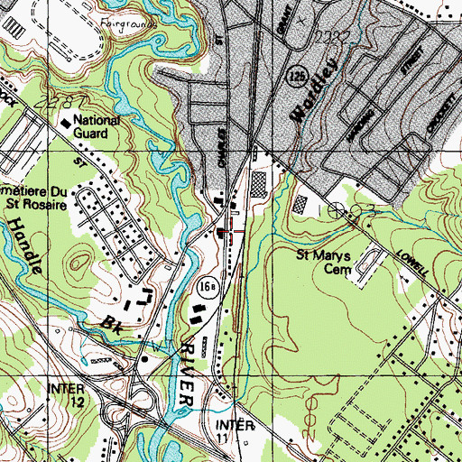 Topographic Map of Granite State College at Rochester, NH