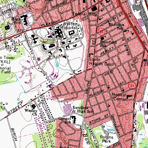 Topographic Map of Anna Philbrook Center, NH