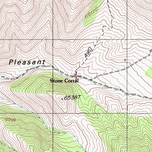 Topographic Map of Stone Corral, CA