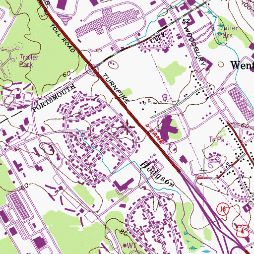 Topographic Map of Franklin Pierce University at Portsmouth, NH