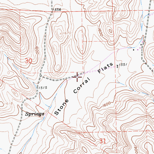 Topographic Map of Stone Corral Flats, CA