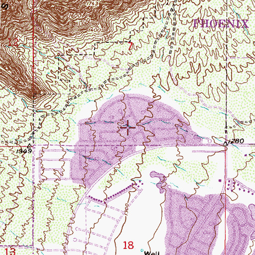 Topographic Map of Parkside, AZ