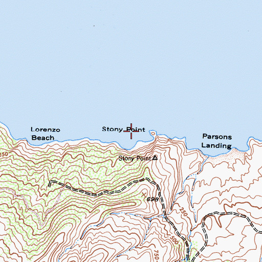 Topographic Map of Stony Point, CA