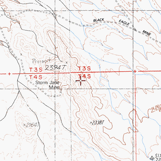 Topographic Map of Storm Jade Mine, CA