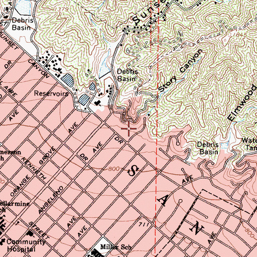 Topographic Map of Story Canyon, CA