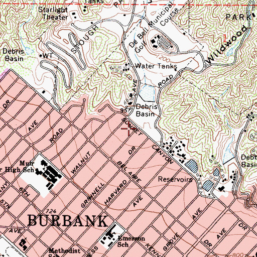 Topographic Map of Stough Canyon, CA