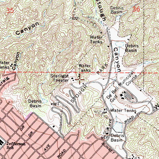 Topographic Map of Stough Park, CA