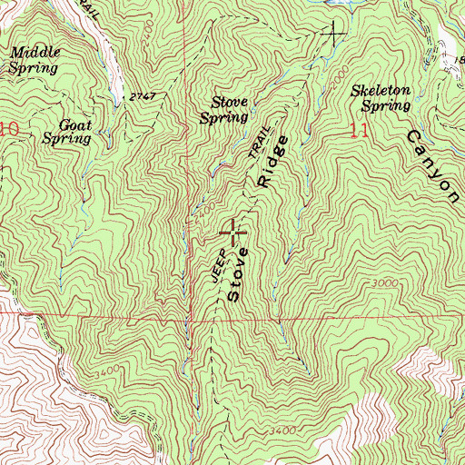 Topographic Map of Stove Ridge, CA