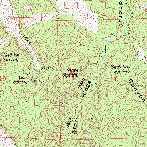 Topographic Map of Stove Spring, CA