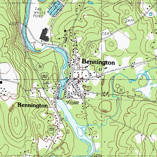 Topographic Map of Pierce Elementary School, NH