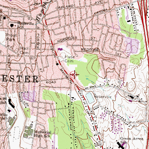 Topographic Map of Robert B Jolicoeur School, NH