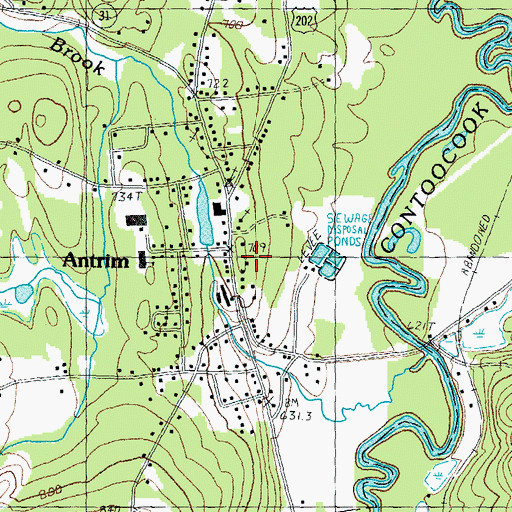 Topographic Map of Antrim Girls Shelter School, NH