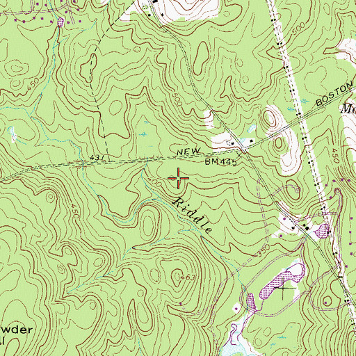 Topographic Map of Riddle Brook Elementary School, NH