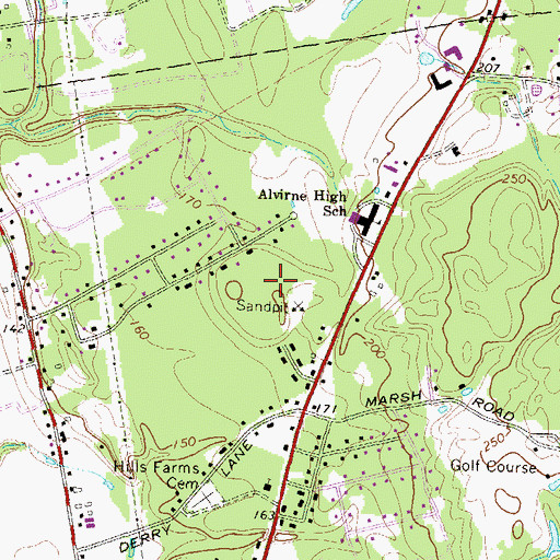 Topographic Map of Hills Garrison Elementary School, NH