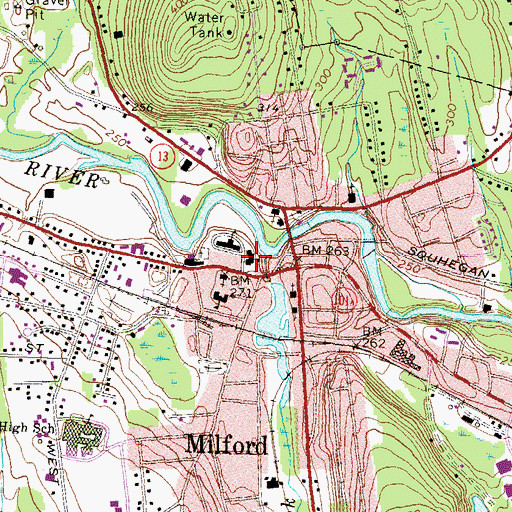 Topographic Map of Sage School, NH