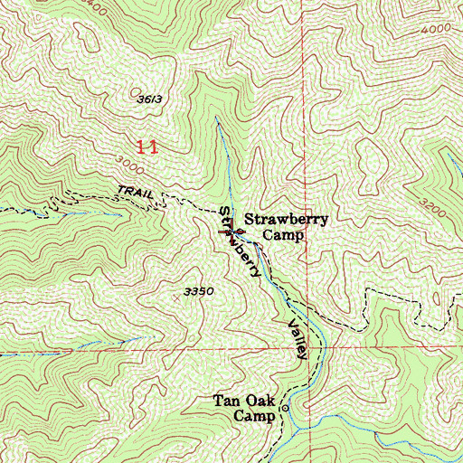 Topographic Map of Strawberry Camp, CA