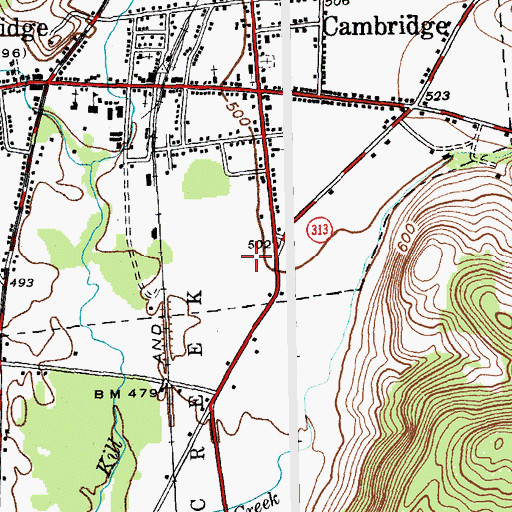 Topographic Map of Cambridge Central School, NY