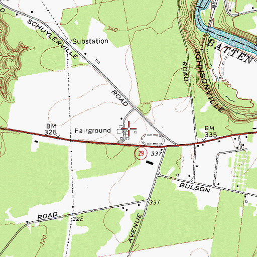 Topographic Map of Washington County Fairgrounds, NY