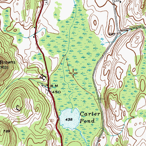 Topographic Map of Carters Pond State Wildlife Management Area, NY