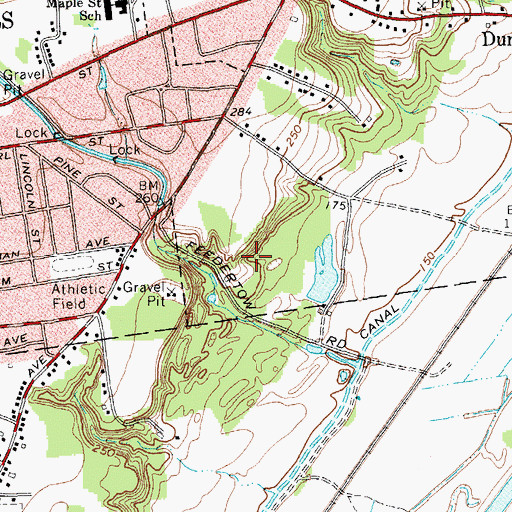 Topographic Map of Kingsbury Landfill, NY