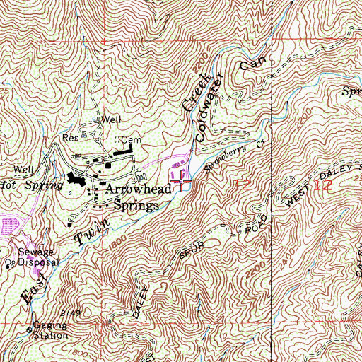Topographic Map of Strawberry Creek, CA