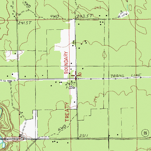 Topographic Map of Twin Oaks Campground, MI