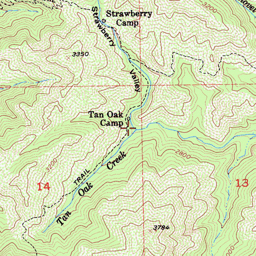 Topographic Map of Strawberry Valley, CA