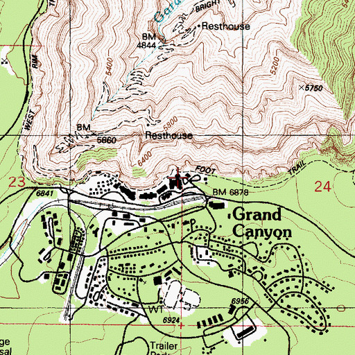 Topographic Map of Hopi House, AZ