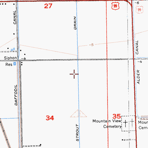 Topographic Map of Strout Drain, CA