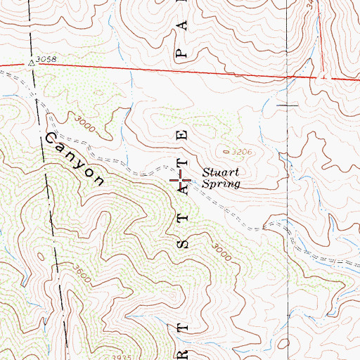 Topographic Map of Stuart Spring, CA