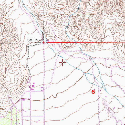 Topographic Map of Stubbe Canyon, CA