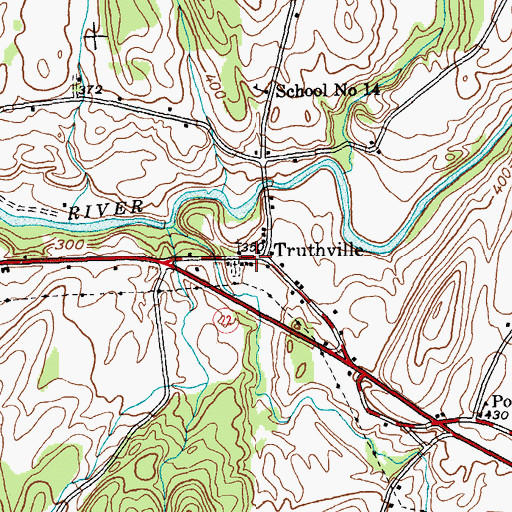 Topographic Map of Truthville Baptist Church, NY