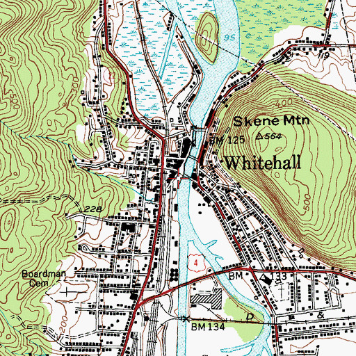 Topographic Map of Town of Whitehall Offices, NY